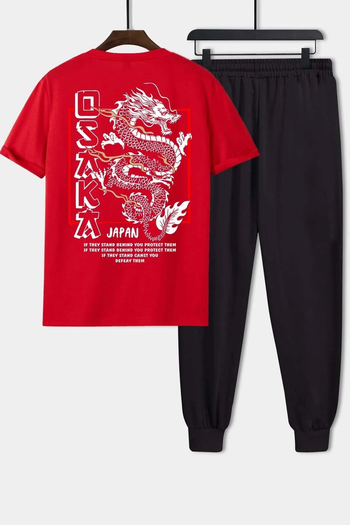 uyguntarz  Zweiteiliges Unisex-Trainingsanzugset mit Osaka-Aufdruck