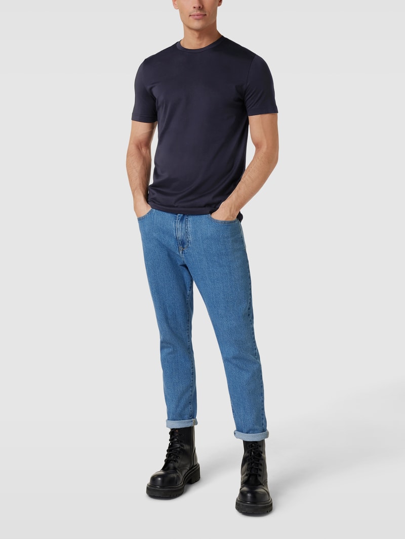 T-Shirt mit Rundhalsausschnitt in marineblau