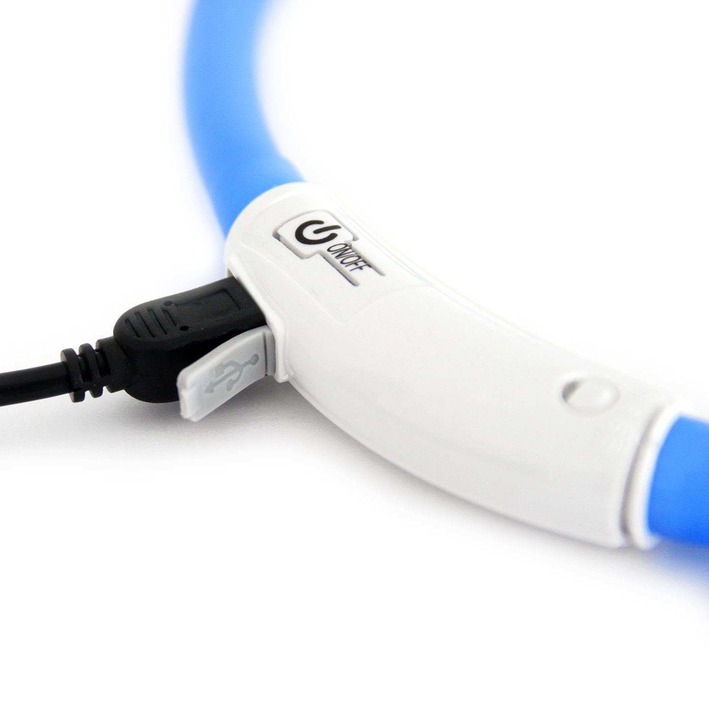 PRECORN Hunde-Halsband LED Silikon Hunde Leuchthalsband aufladbar per USB indiv. kürzbar, Silikon