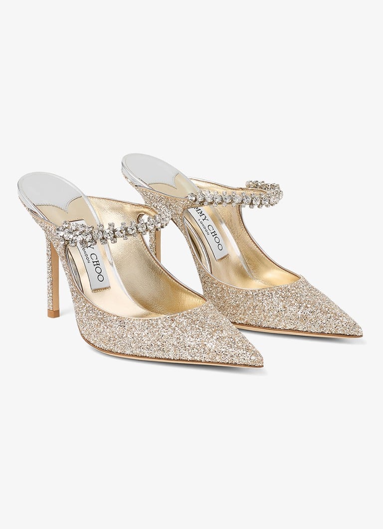 Jimmy Choo Bing 100 glitter mules