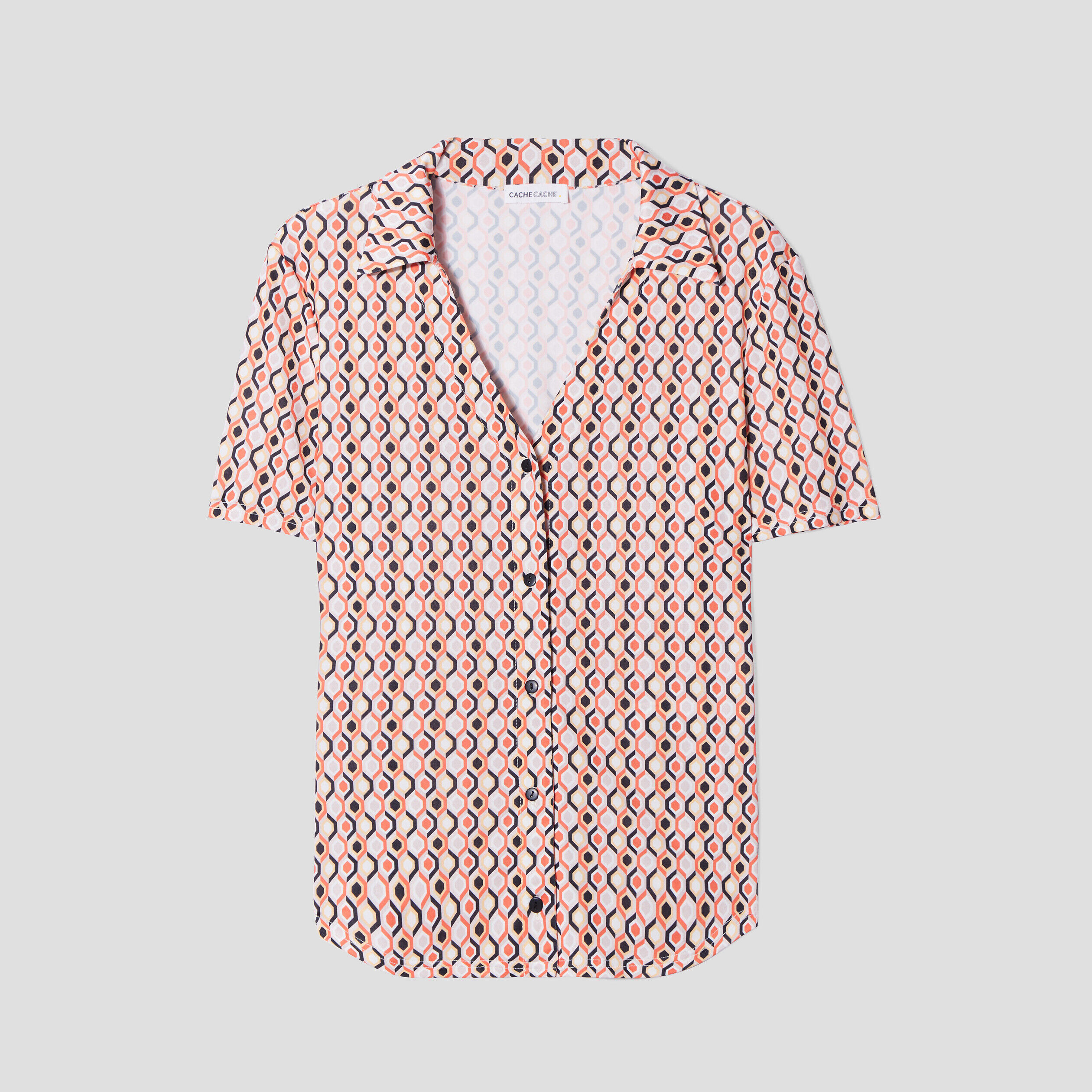 Chemise manches courtes beige femme | Cache Cache