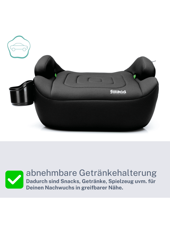 fillikid Sitzerhöhung Auto Isofix i-size Exklusiv in Schwarz günstig kaufen 42 x 42 cm