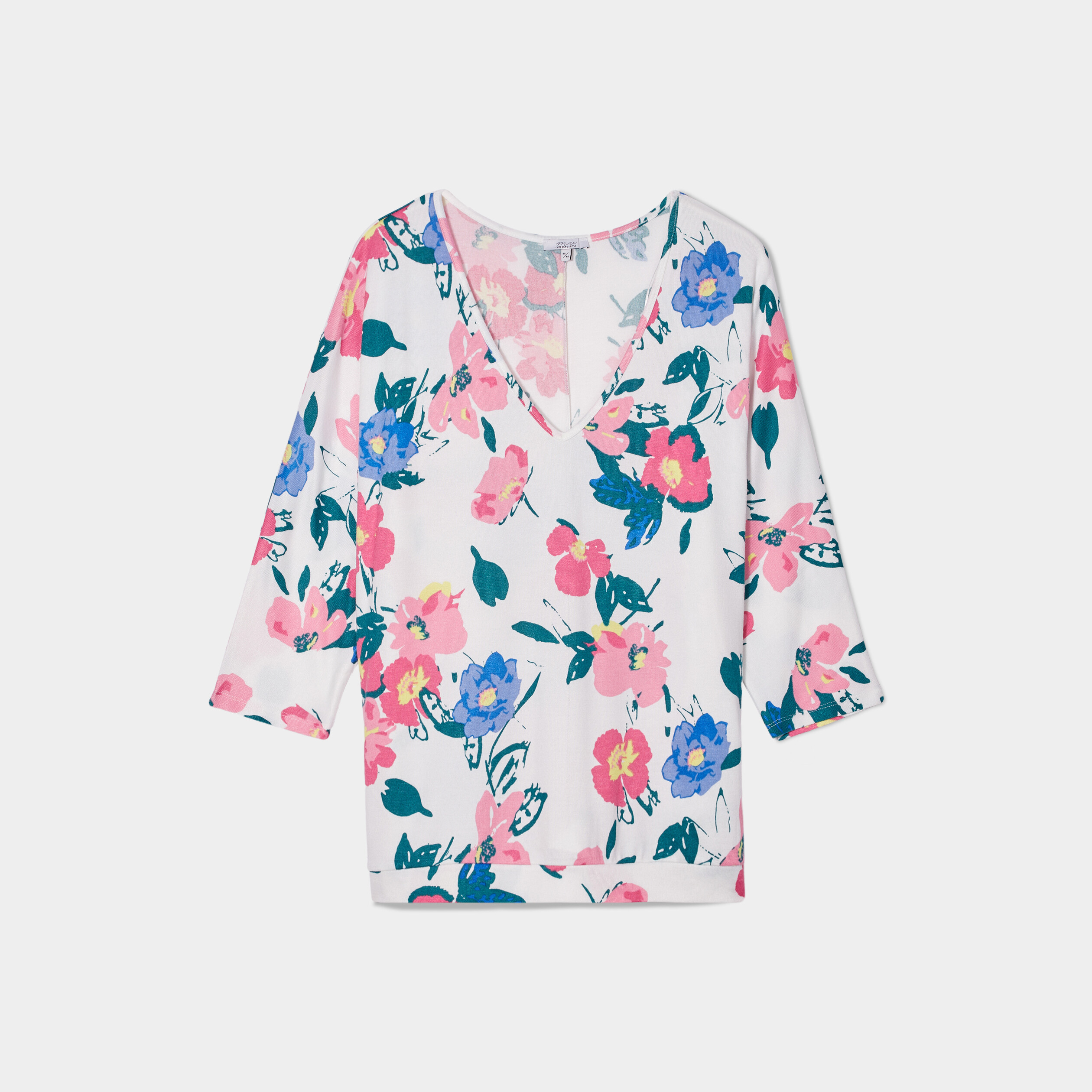 Pull col en V manches chauves-souris ecru femme | La Halle