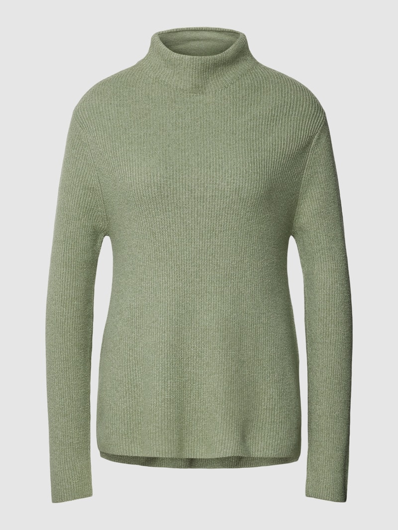 Strickpullover mit Turtleneck in hellgrün meliert