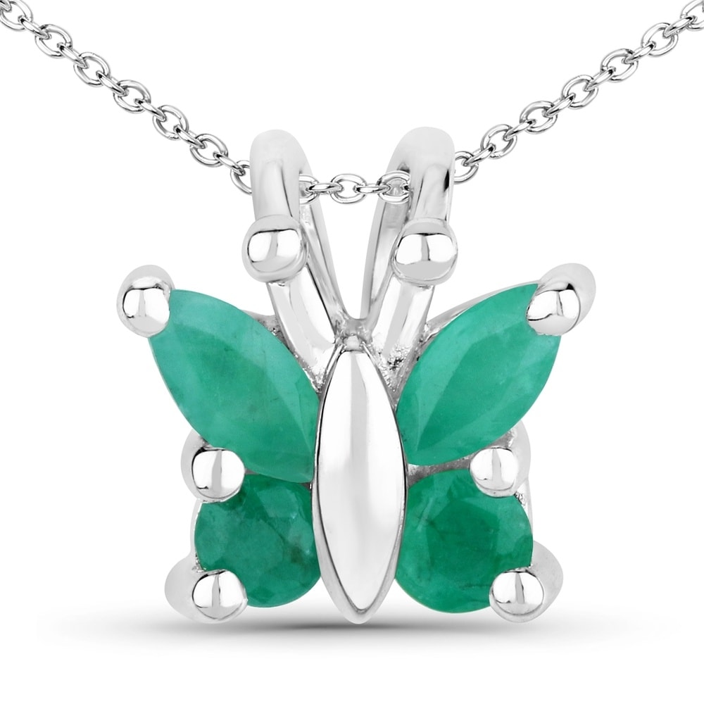 Rafaela Donata Chaîne Papillon Argent sterling Emeraude en Argent Bijoux