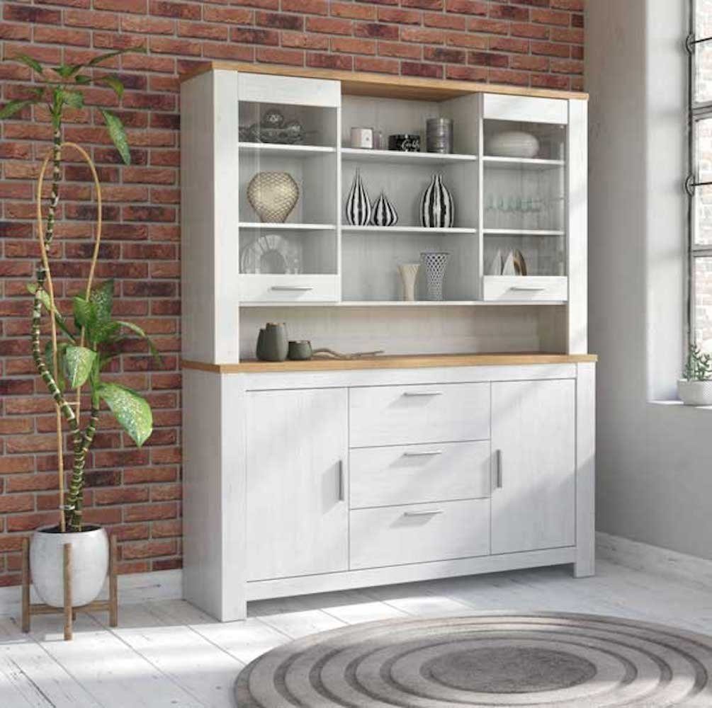 Feldmann-Wohnen Buffet Alabama 160x38-45x198cm Andersen Pinie / Bernstein Oak