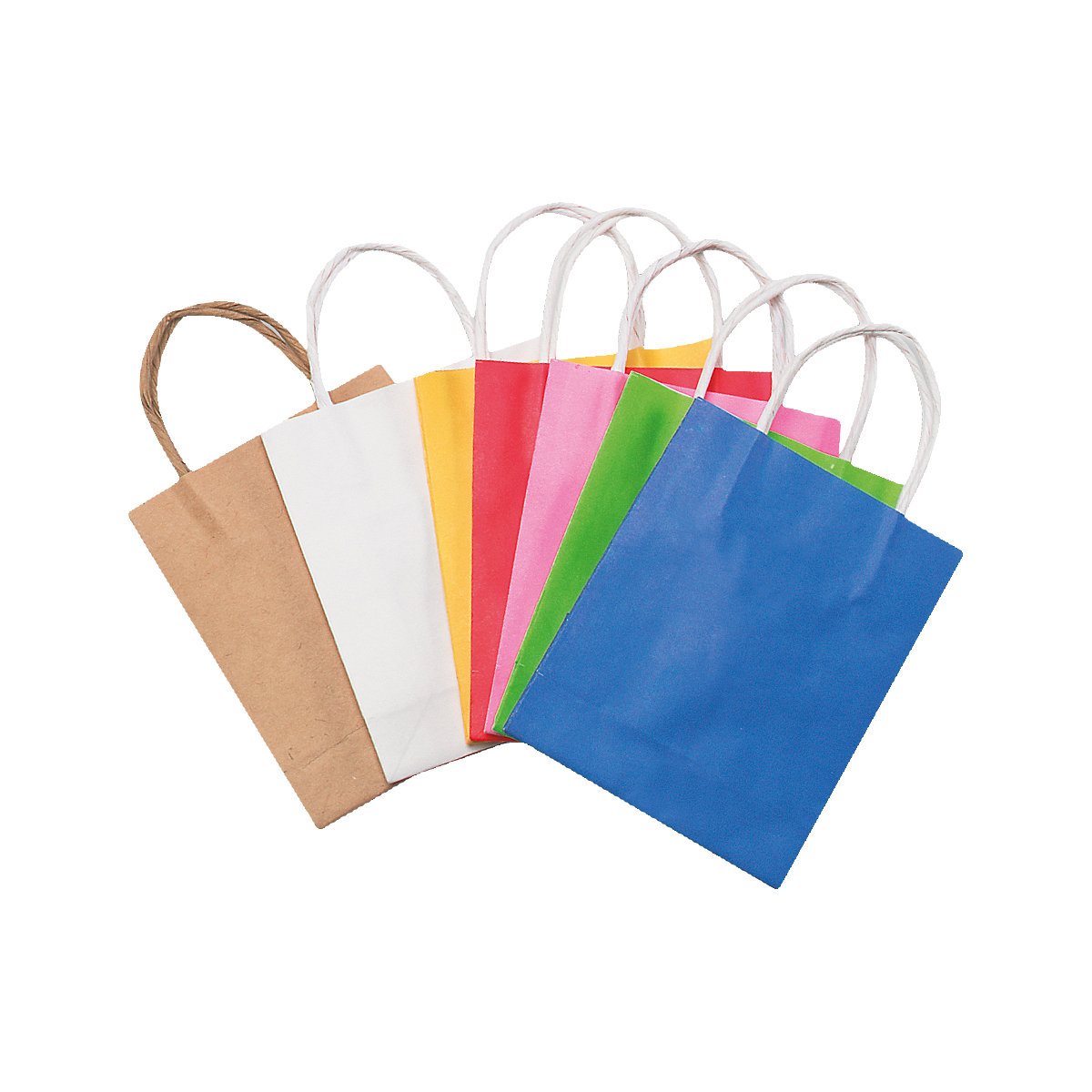 Papier-Geschenktüten 12 x 15 cm, 20 Stück farbig sortiert