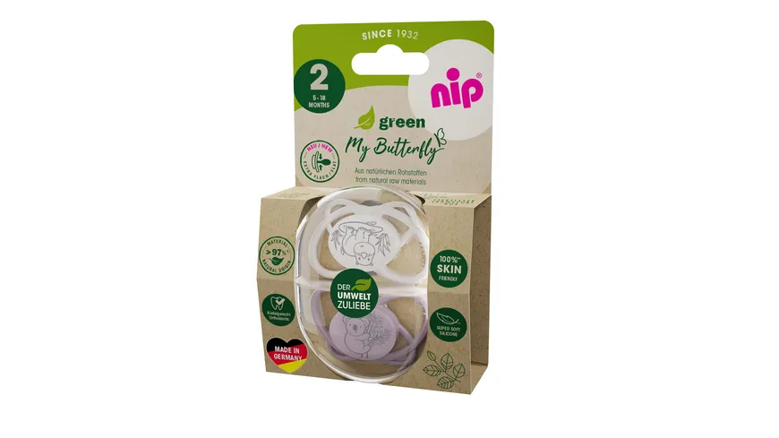 nip® Schnuller My Butterfly Green Silikon Größe 2 (5-18 Monate)