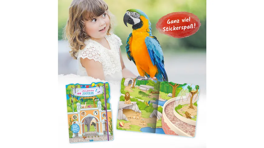 Trötsch Stickerbuch Mein Stickerhaus Zootiere - Stickerbuch Beschäftigungbuch