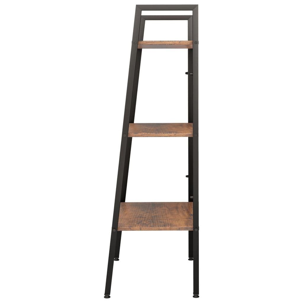 vidaXL Bücherregal Standregal mit 3 Böden Dunkelbraun und Schwarz 56x35x108 cm, 1-tlg.