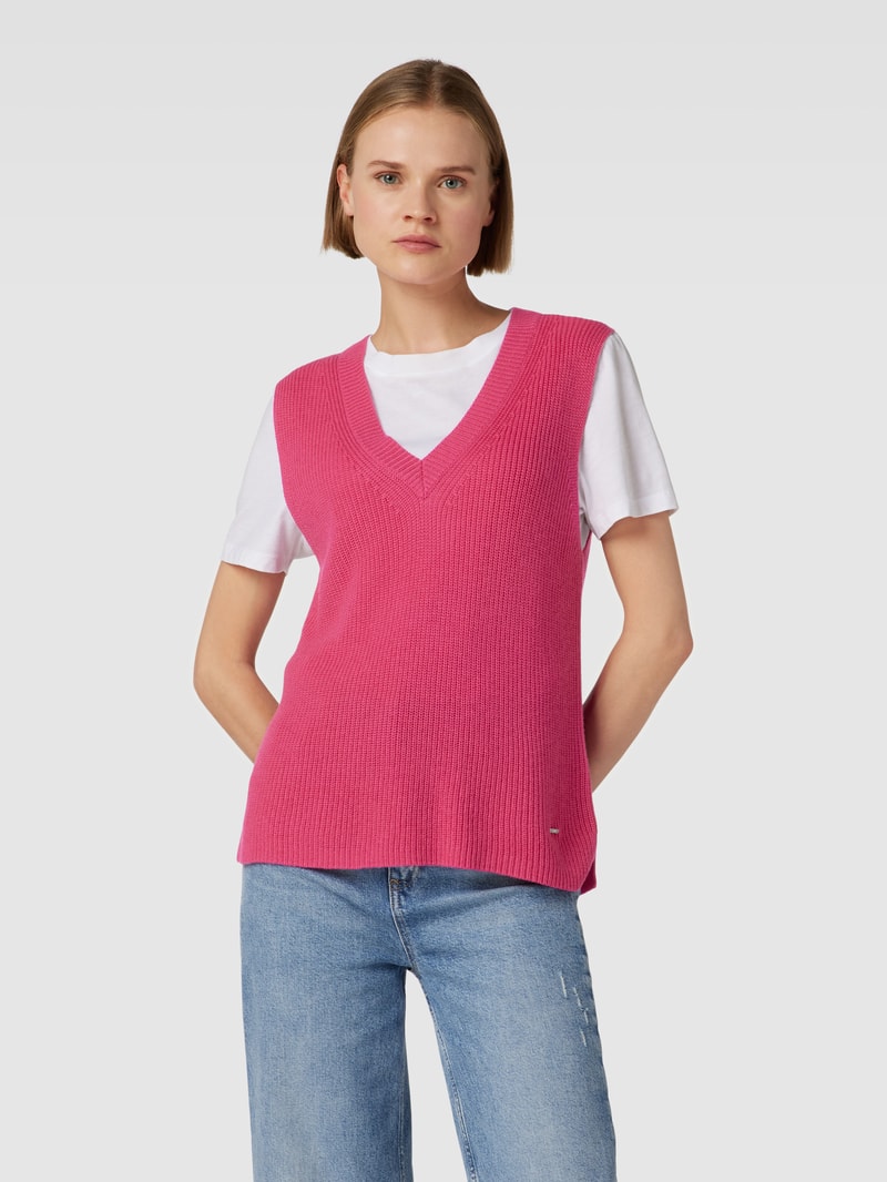 Pullunder mit V-Ausschnitt Modell 'Enie' in pink