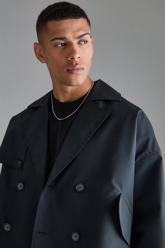 Kurzer zweireihiger Trenchcoat
