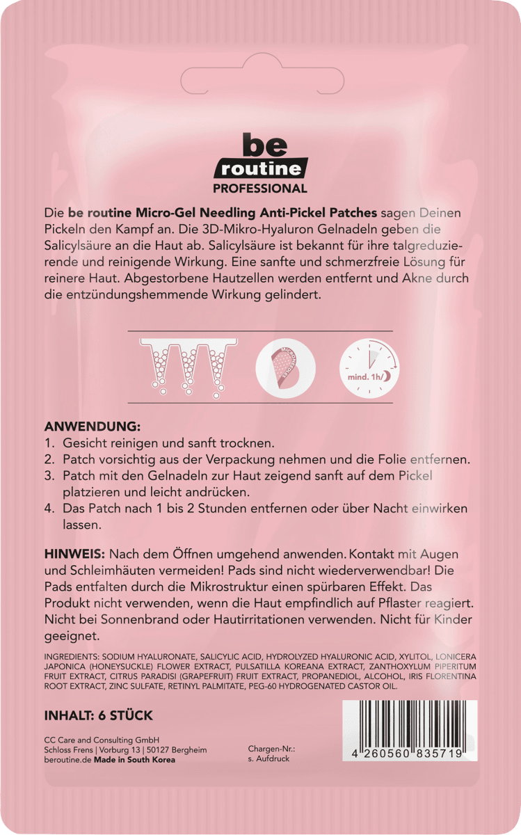 Anti Pickel Patches Micro Gel Needling, 6 St