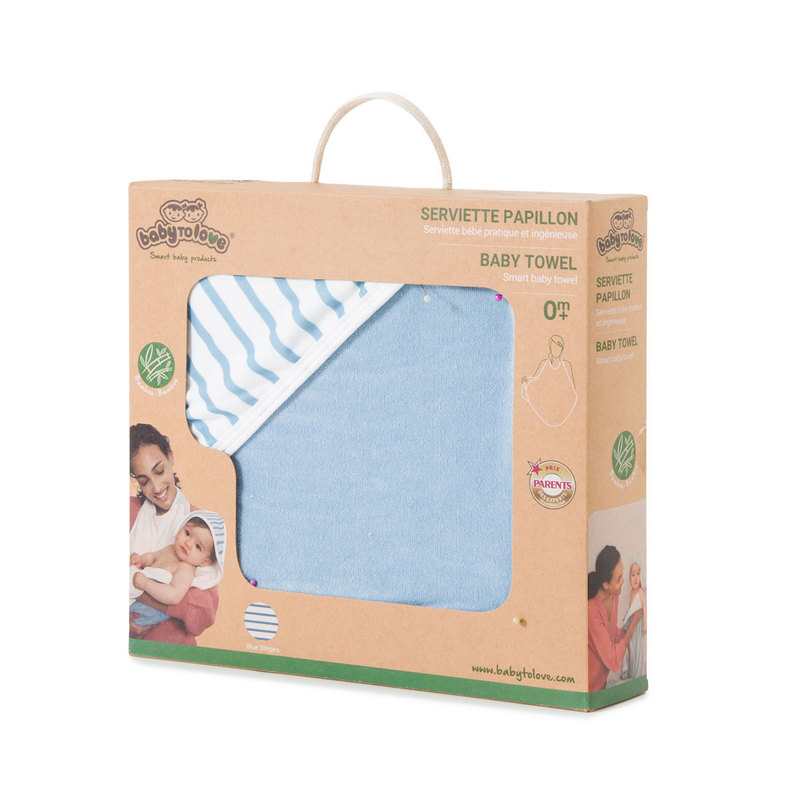 Cape de bain rayée bleue Babytolove