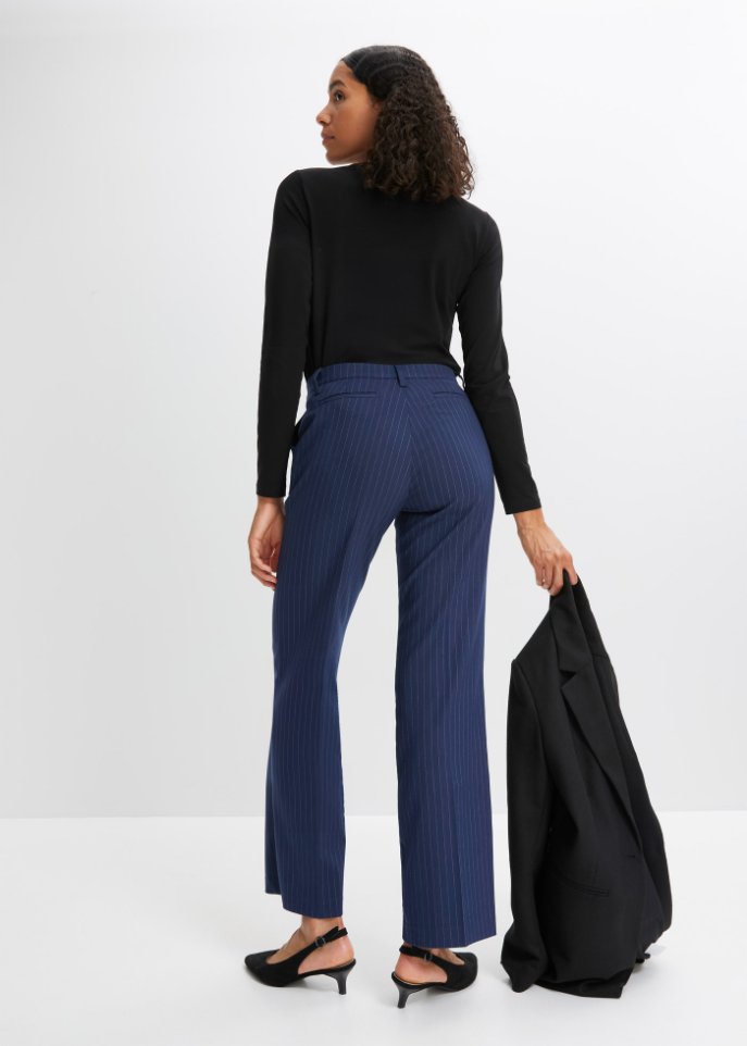 Nadelstreifen-Hose mit weitem Bein