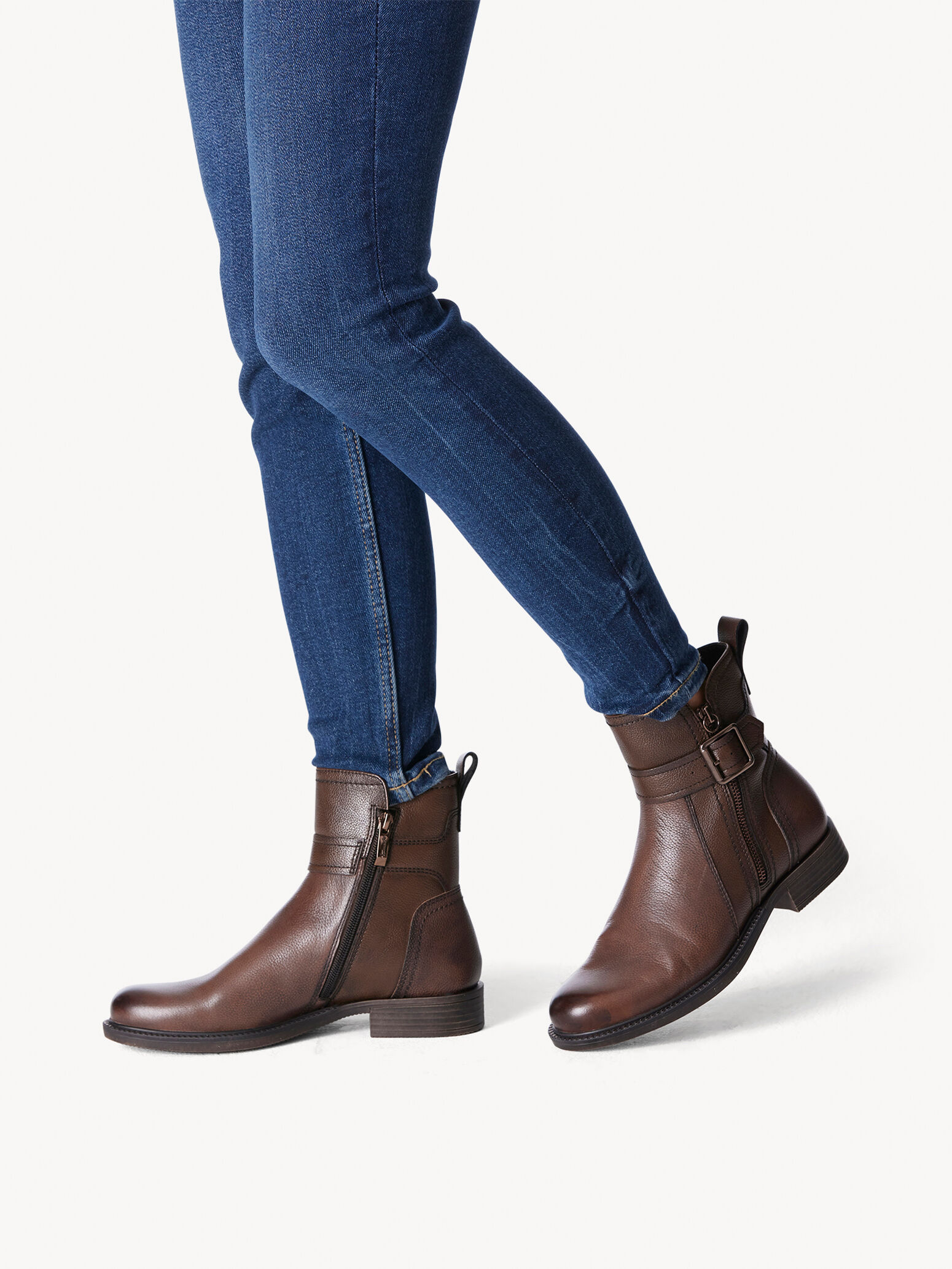 Bottine en cuir - marron