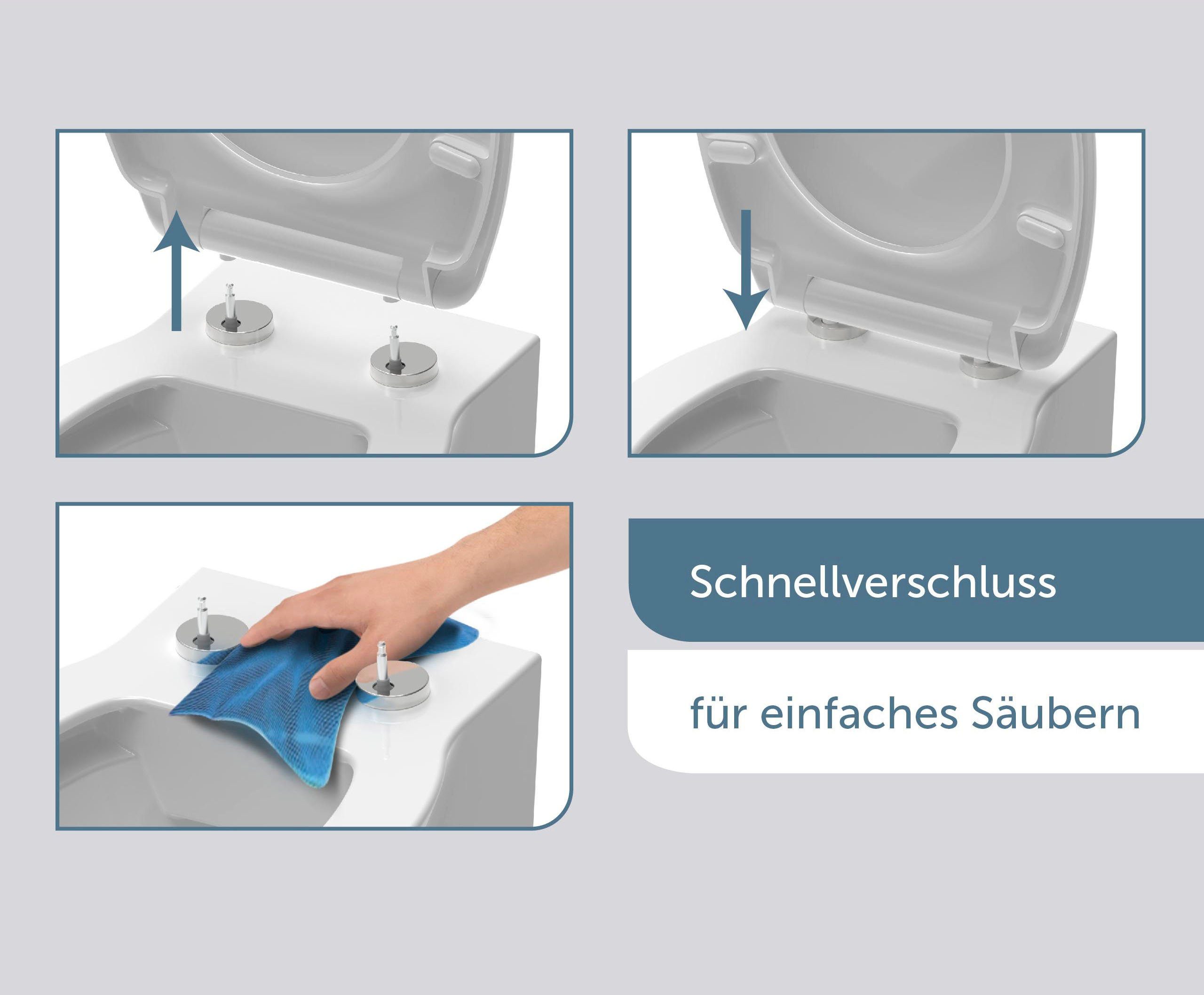 Schütte WC-Sitz WHITE, Duroplast, Absenkautomatik, Schnellverschluss, belastbar bis 150 kg
