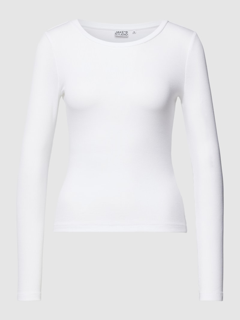 Longsleeve in unifarbenem Design in weiß