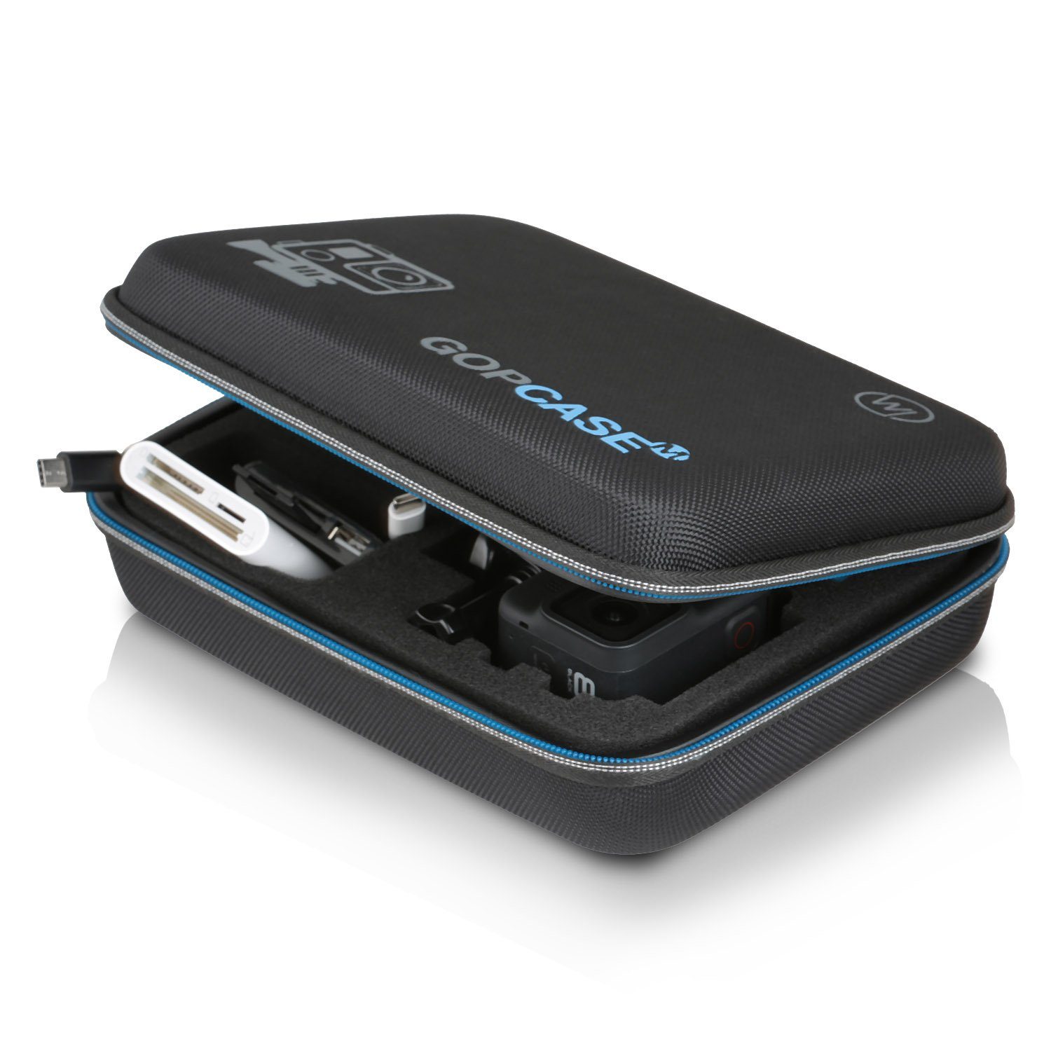 Wicked Chili Kameratasche GOP Case für GoPro Hero 12, 11, 10, 9 - M / XL, Tasche, Tragetasche, Schutztasche für Actioncam SJCAM, Akaso, Surfola