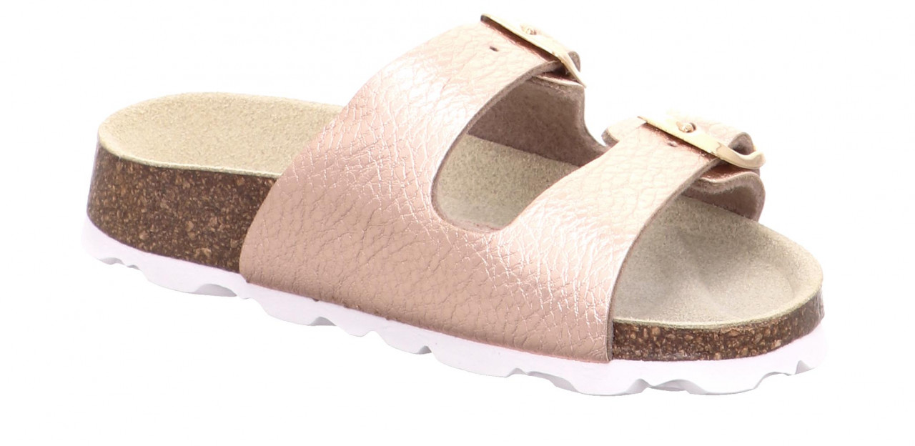 FUSSBETTPANTOFFEL - Bronze Pantoffel mit Schnalle