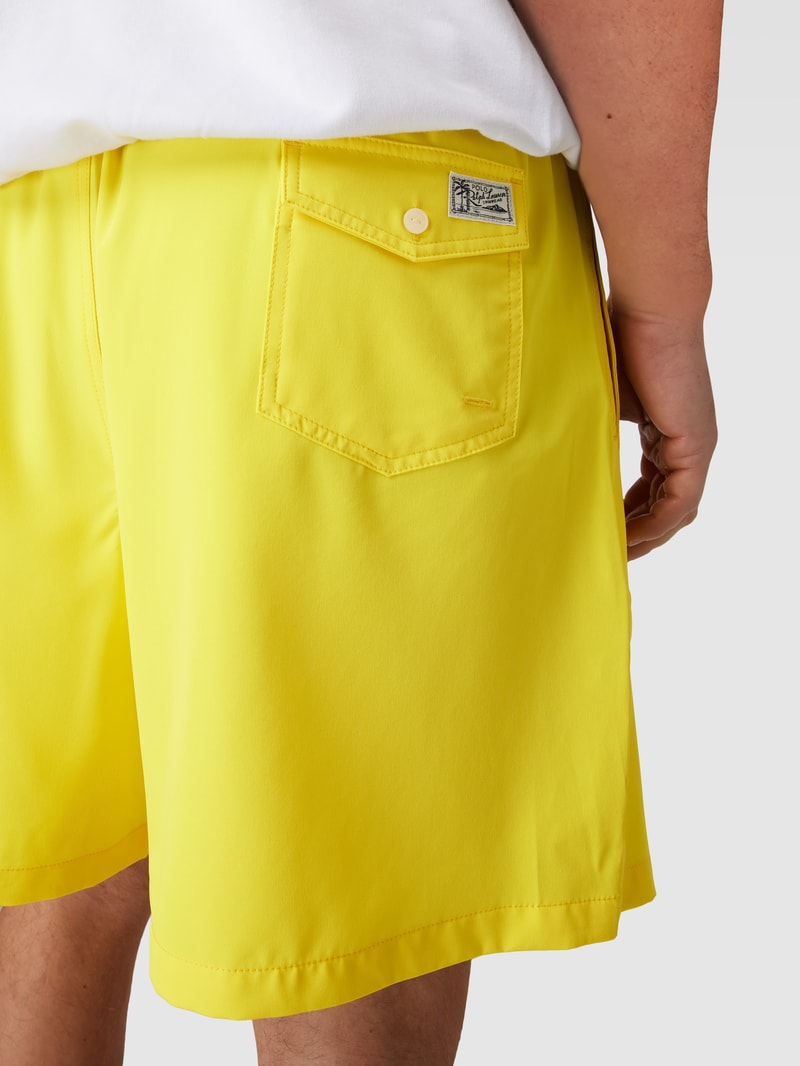 PLUS SIZE Badehose mit Logo-Stitching Modell 'TRAVELER-SWIM' in gelb