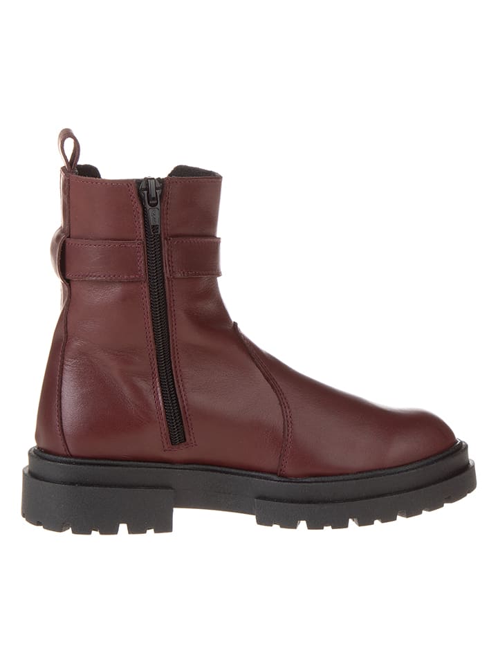 lamino Leder-Chelsea-Boots in Rot günstig kaufen