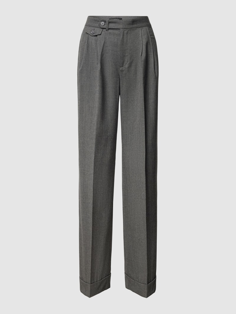 Bundfaltenhose mit Strukturmuster Modell 'TUMELO' in anthrazit