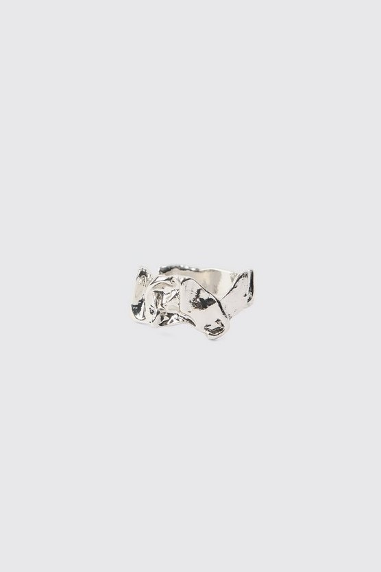 2er-Pack geschnürte Metall-Ringe in Silber