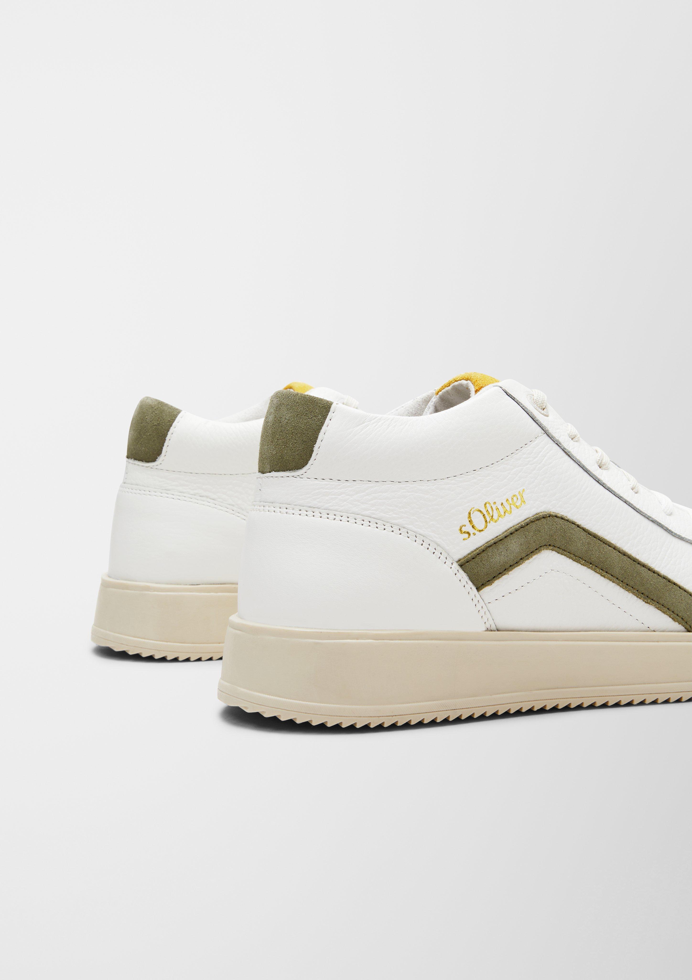 Leder-Sneaker mit Kontrast-Details  6007269-110