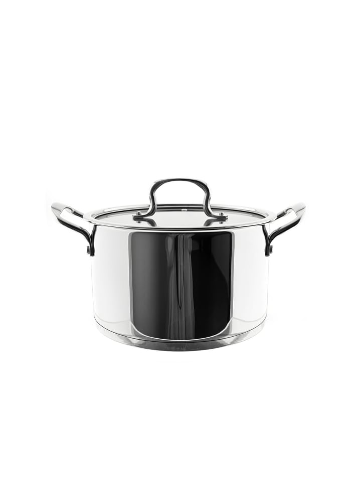Almina Hochwertiges Kochtopf aus Edelstahl mit Metallgriff in Silber günstig kaufen