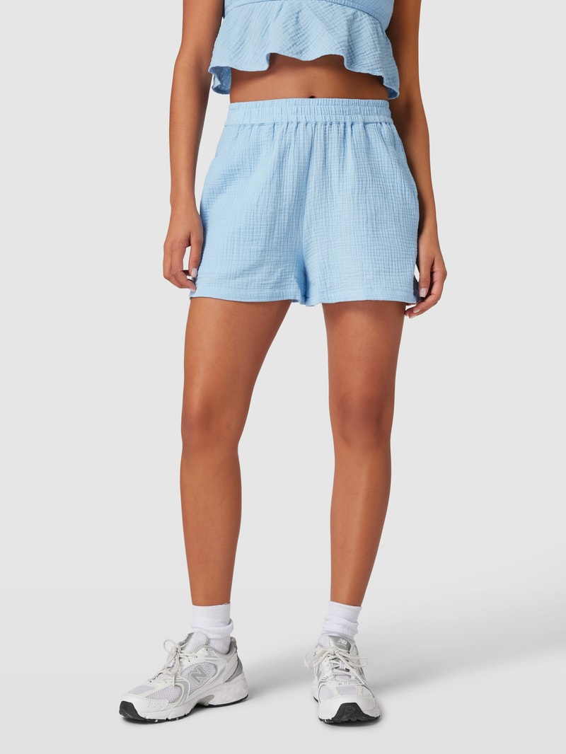 Shorts mit Strukturmuster in himmelblau