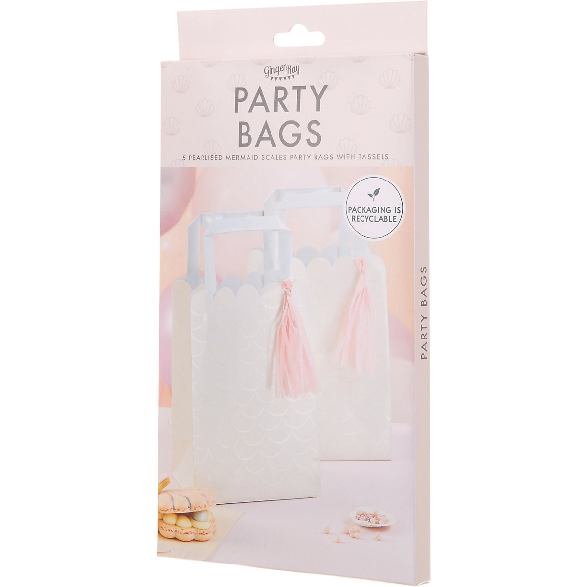 Partytüten in Muscheloptik mit Tassel, 5 Stück