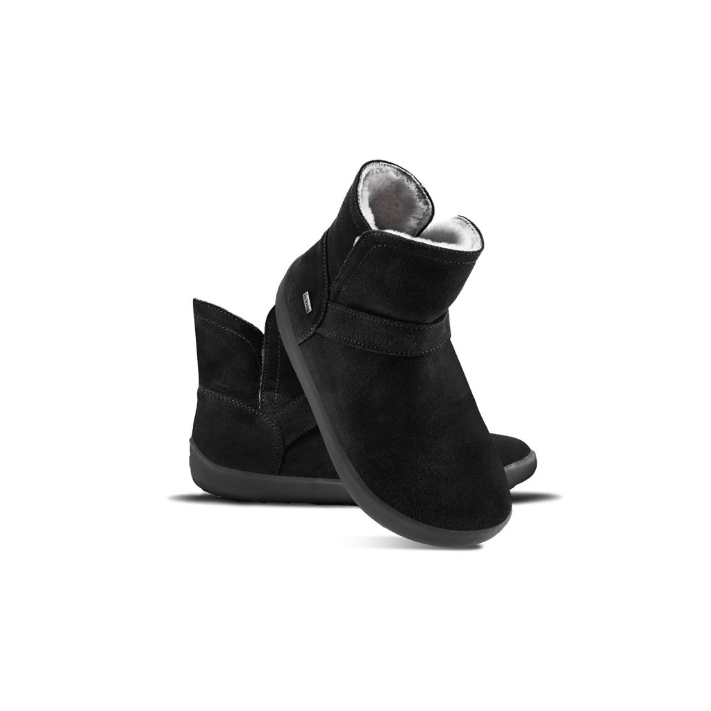 Be Lenka Polaris All Black schwarze Winterbarfußstiefeletten