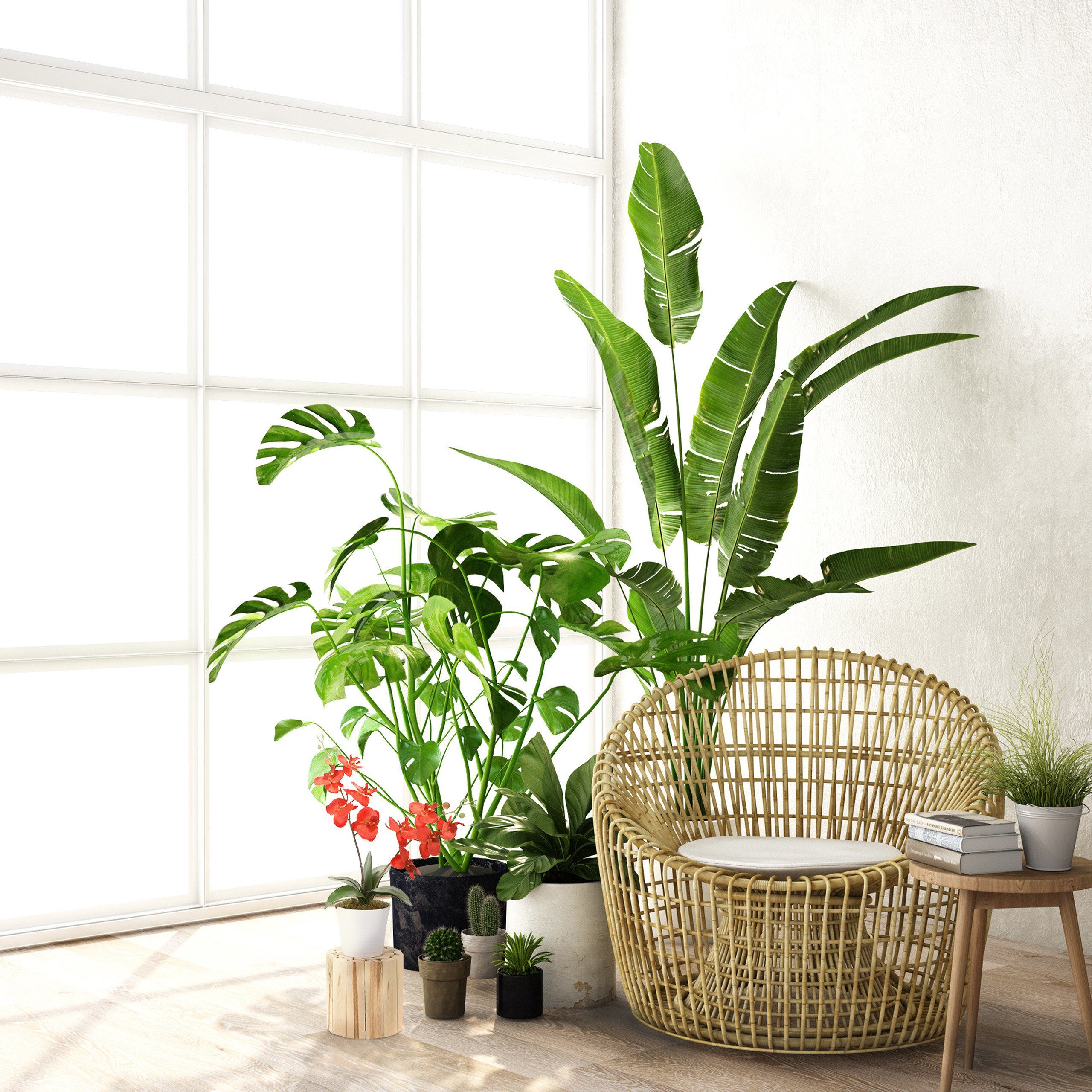 relaxdays Blumenhocker Natürlicher Blumenhocker