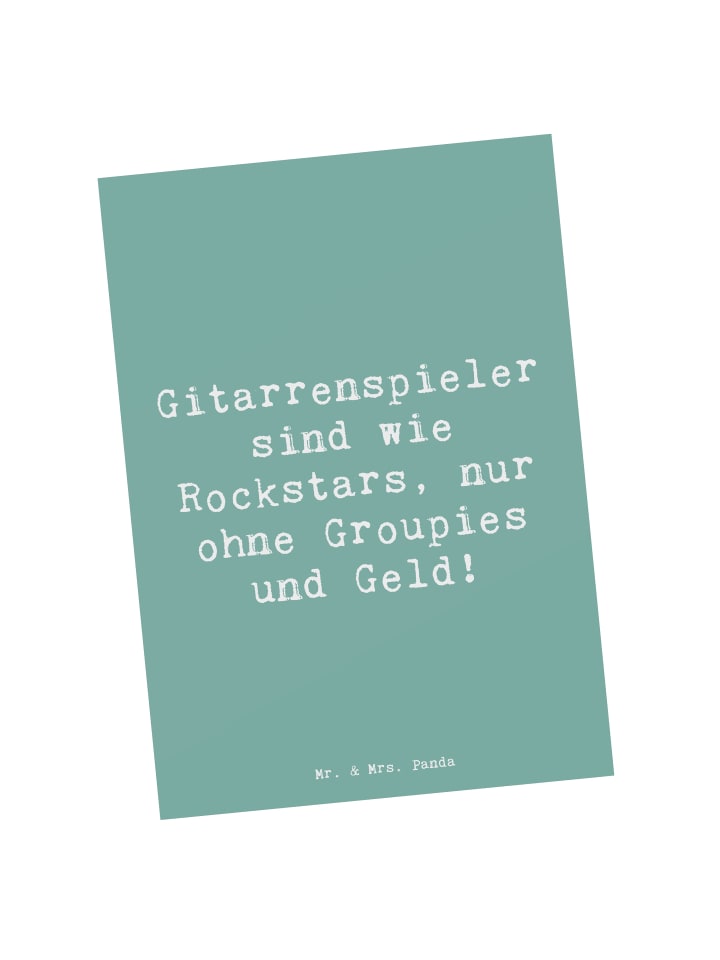 Mr. & Mrs. Panda Postkarte Spruch Gitarre Helden mit Spruch in Meeresbrise günstig kaufen onesize