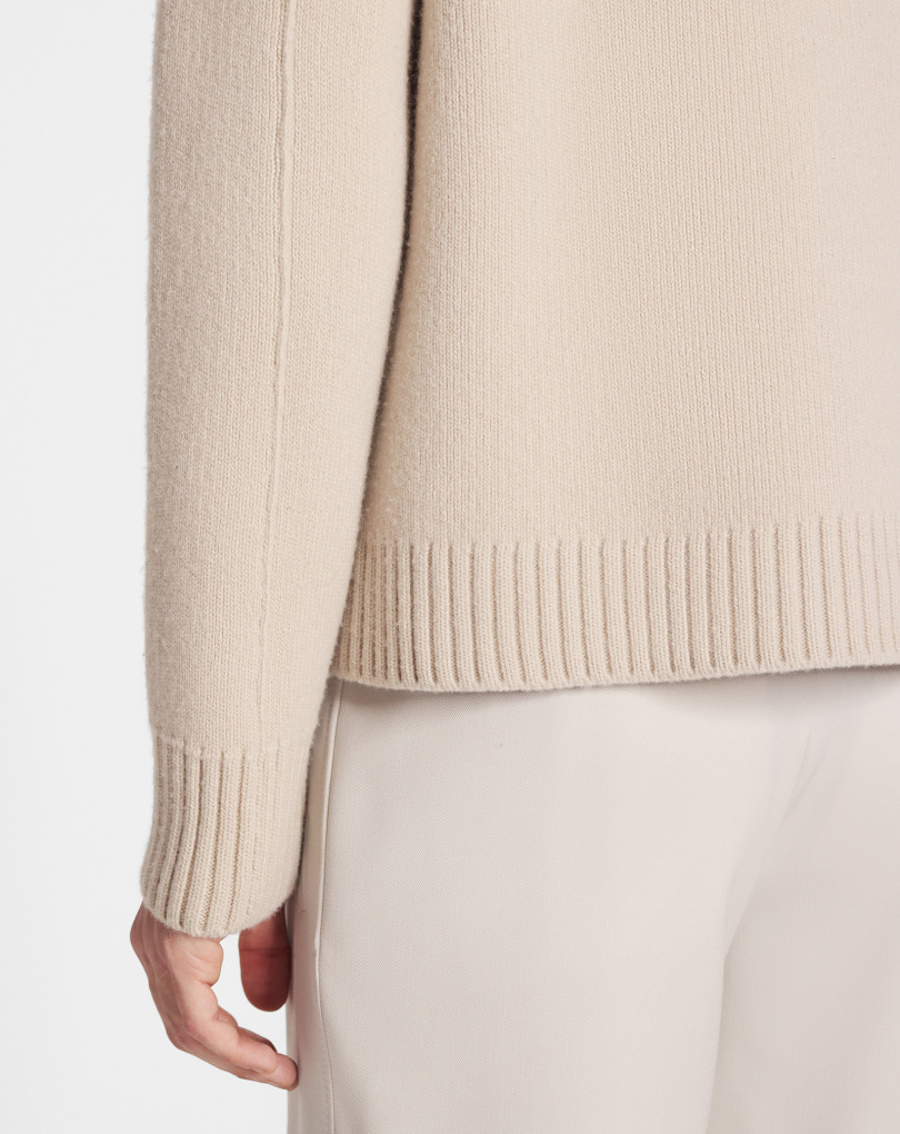 PULL COL ROND EN LAINE ET CACHEMIRE