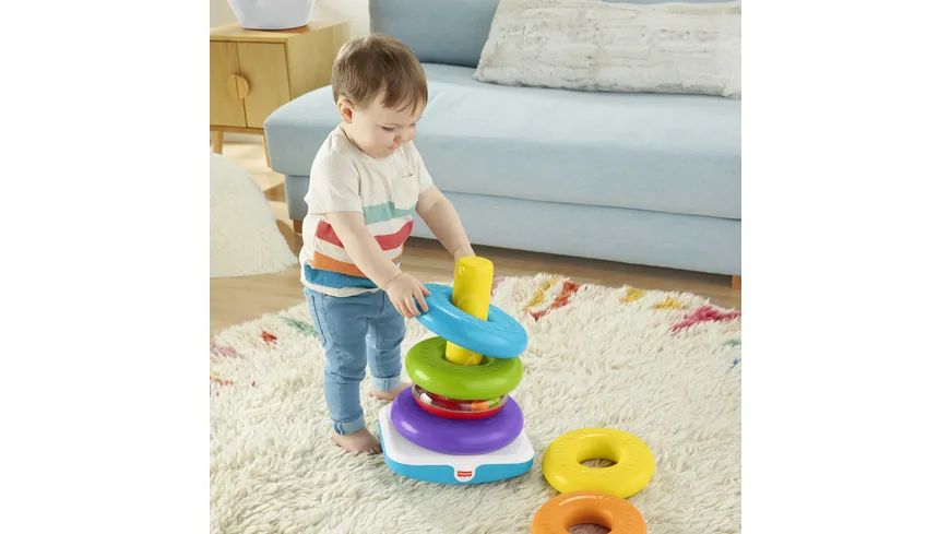 Fisher-Price Gigantische Farbring Pyramide, Steckspielzeug, Stapelturm