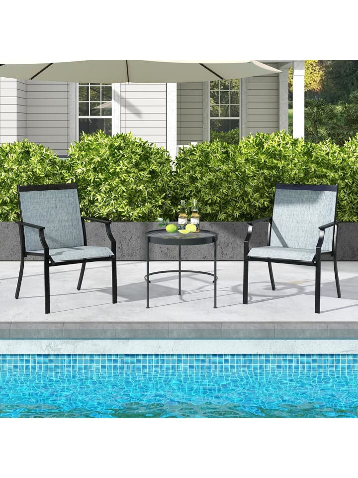 COSTWAY 2er Set Gartenstühle in Blau günstig kaufen onesize