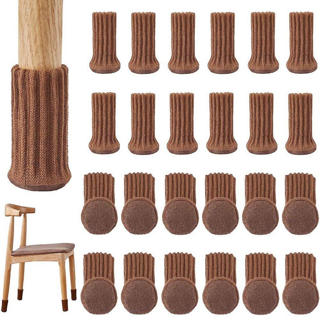 ZanMax Stuhlsocke 24 Stück Stuhlsocken, hochelastische Möbel-Sockenpolster, (24 St)