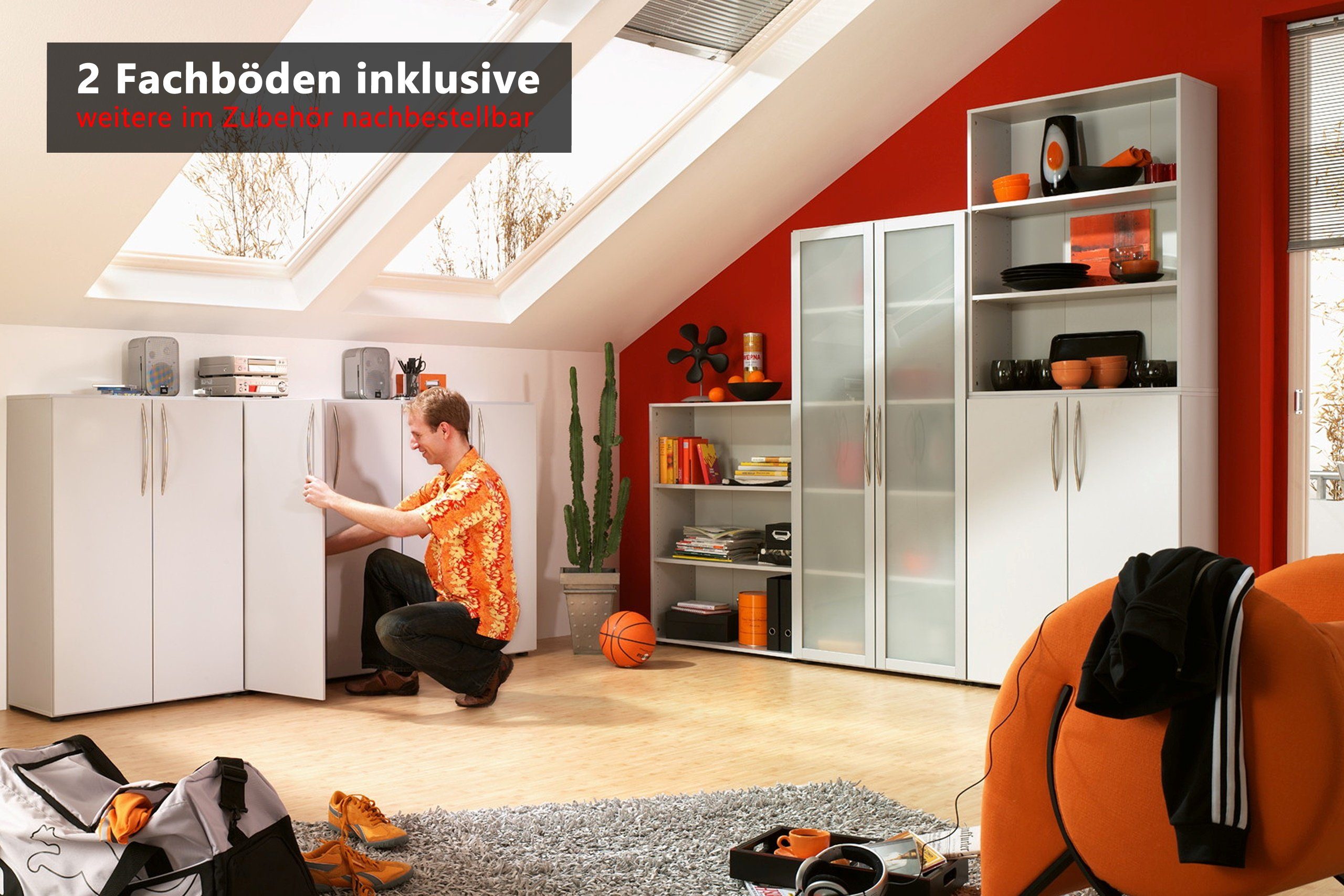 bümö Aktenregal basic Aktenregal - 3 Ordnerhöhen, Dekor: Graphit