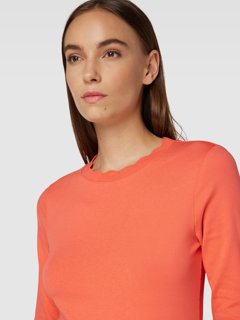 Longsleeve mit Stehkragen in lachs