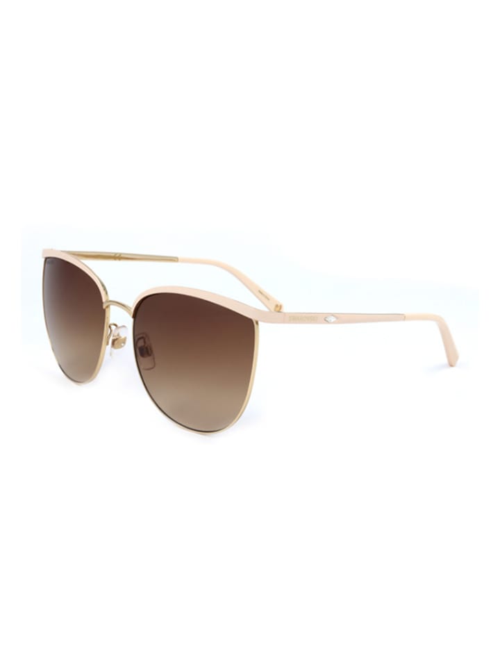 Swarovski Damen-Sonnenbrille in Hellrosa-Gold/ Hellbraun günstig kaufen 62