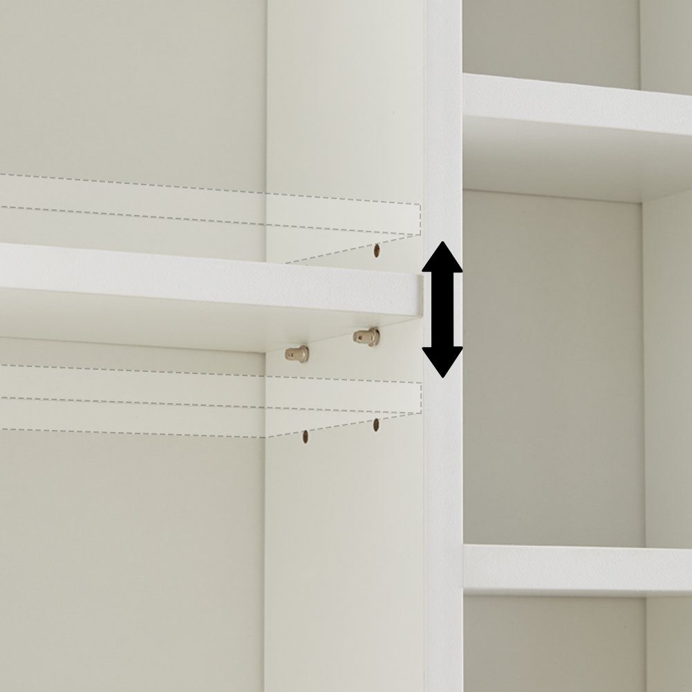 CLIPOP Spiegelschrank Badezimmerschrank, Wandschrank, Hängeschrank mit verstellbarer Ablage Aufbewahrungsschrank für Badezimmer