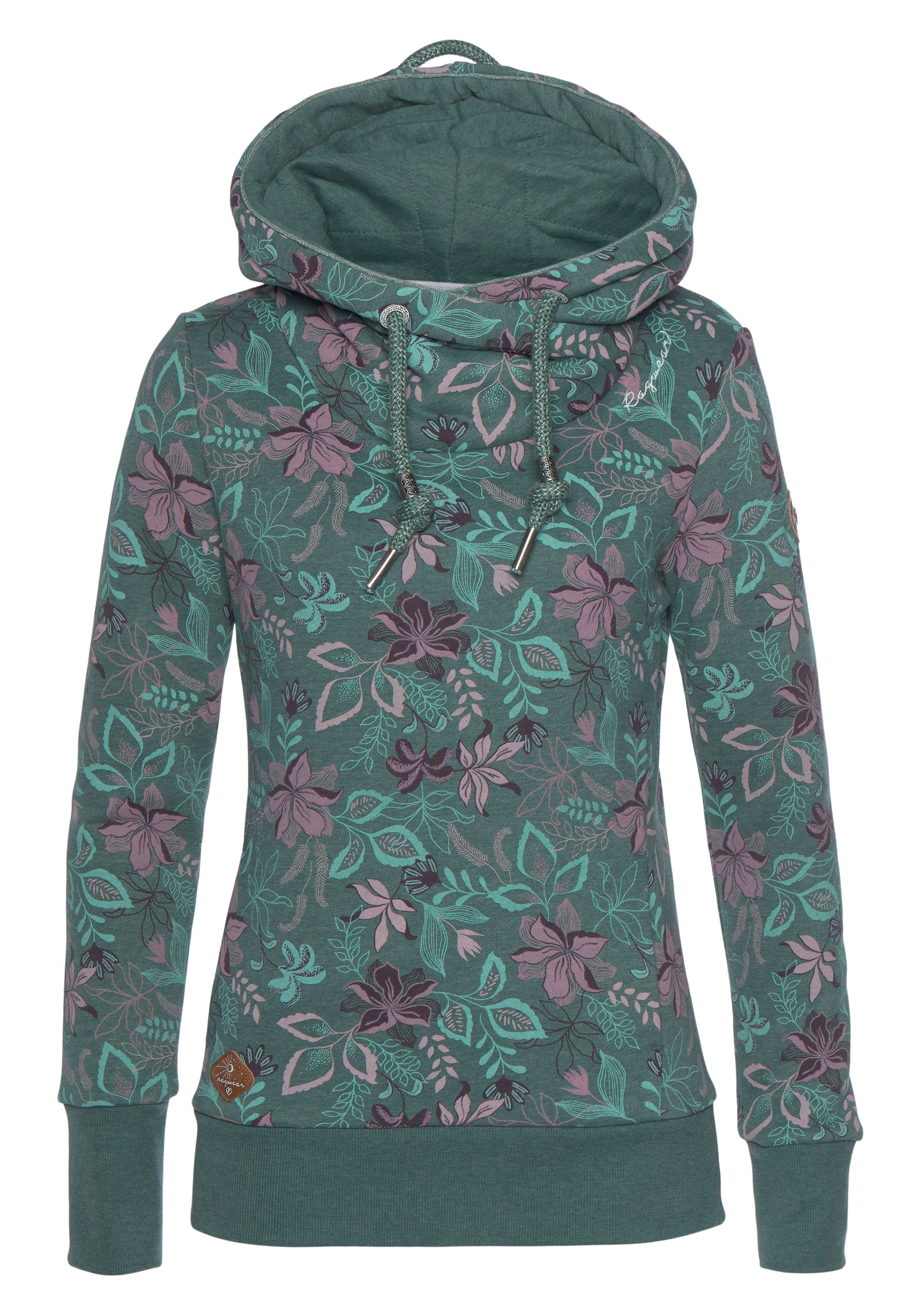 Ragwear Sweater GRIPY FLOWERS O Hoodie mit floralem All Over-Druck