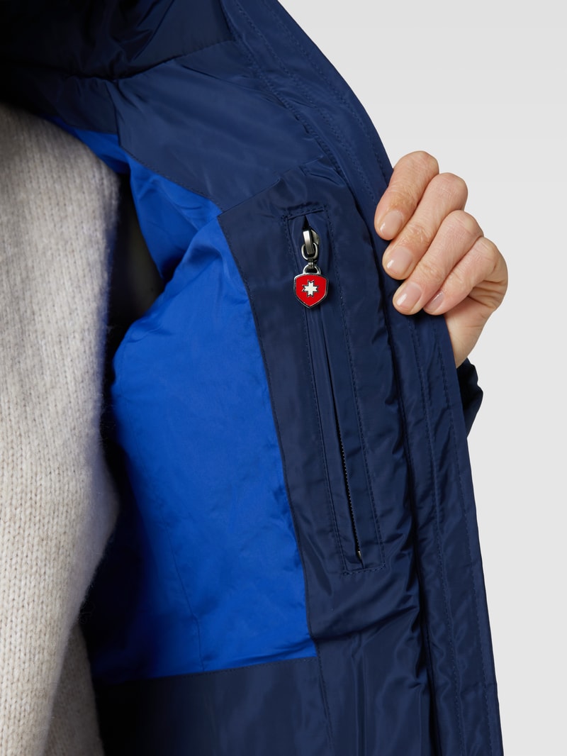 Steppjacke mit Webpelzbesatz Modell 'ASTORIA' in royalblau