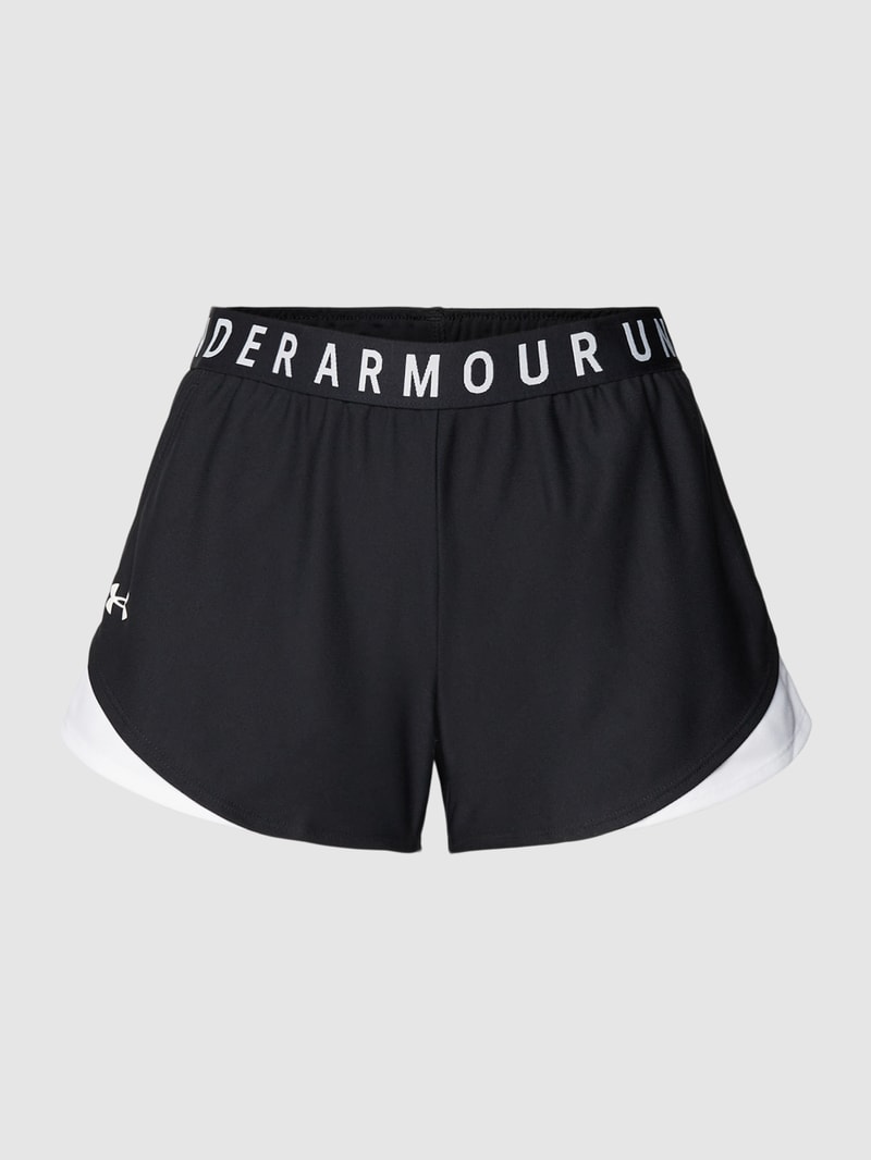 Shorts mit elastischem Logo-Bund Modell 'Play Up' in schwarz