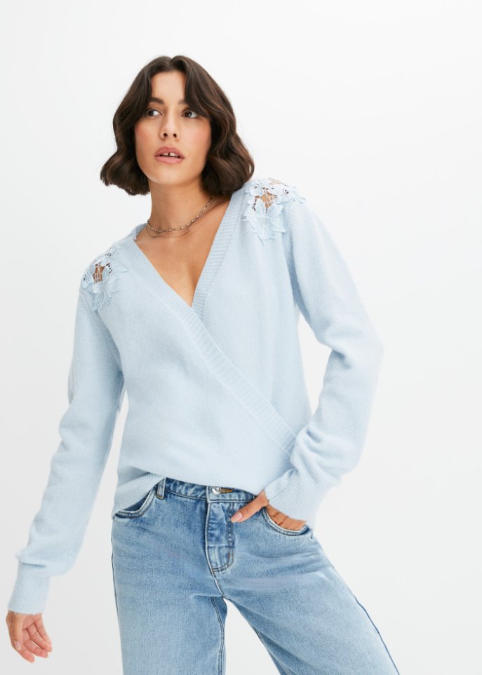 Pullover in Wickeloptik