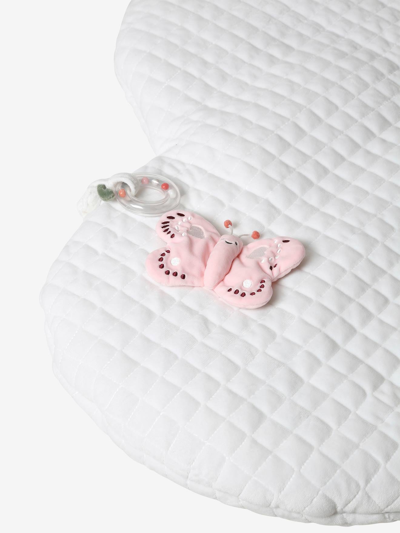 Vertbaudet Baby Activity-Decke in Wolkenform ROSA WELT - weiß