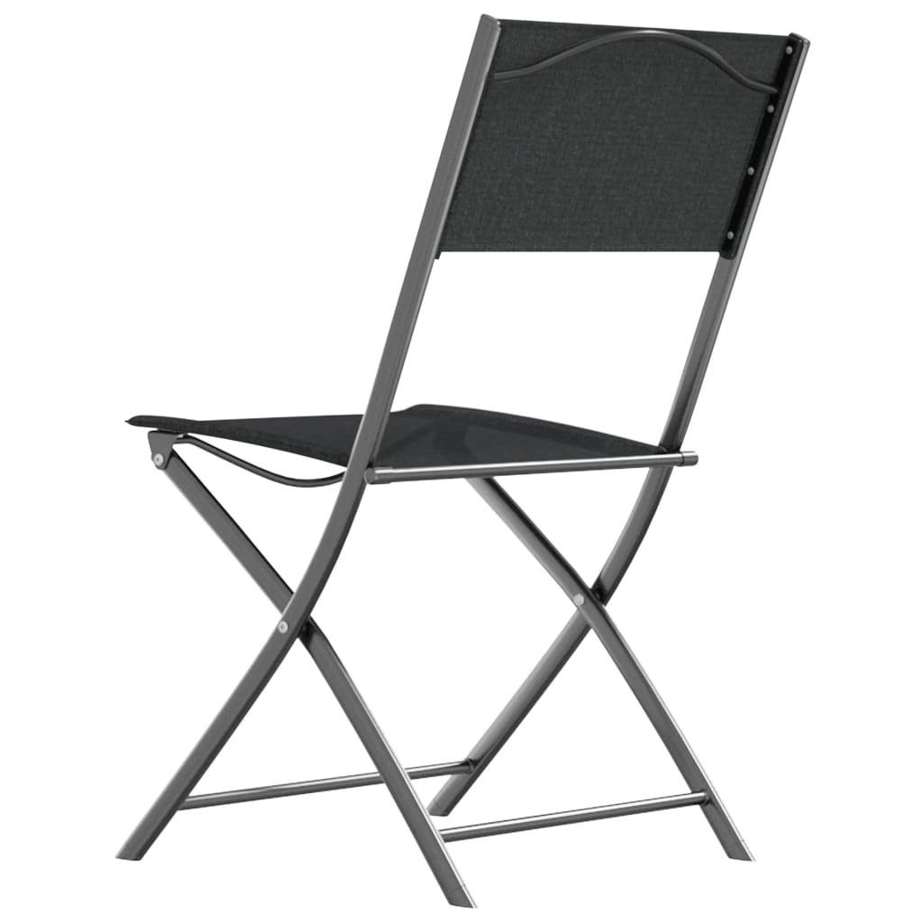 Tapferer Ping Gartenstuhl Klappbare Gartenstühle 2 Stk. Schwarz Stahl und Textilene (2 St)