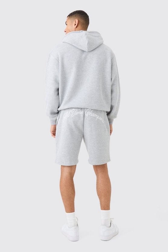 Kurzer kastiger Homme Trainingsanzug mit Kapuze